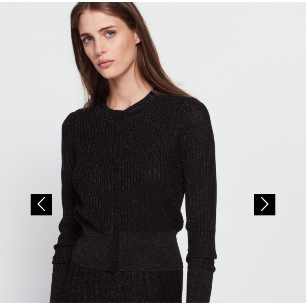 Sandro Metallic effect cropped cardigan（brand new）